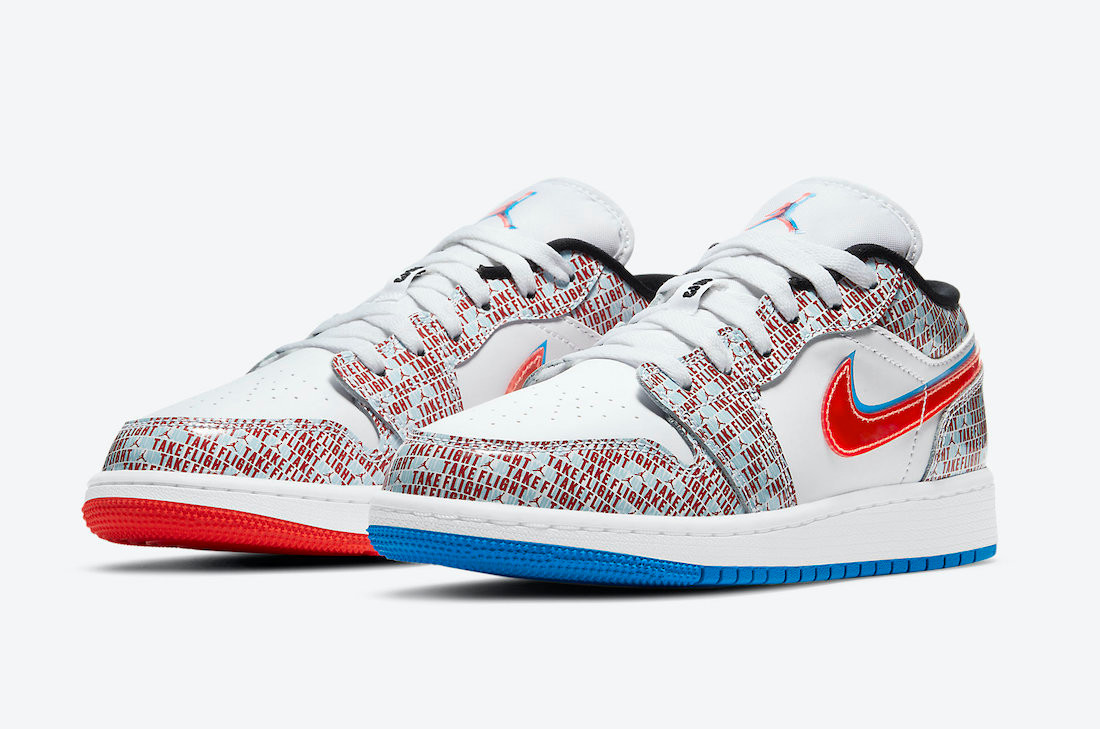 Air Jordan 1 Low SE Take Flight White Blue Hero Bright Crimson DD1527-114 32702