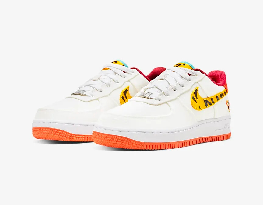 Nike Air Force 1 LV8 GS Tiger Junior Sail White Orange University Gold DQ4502-171 13348