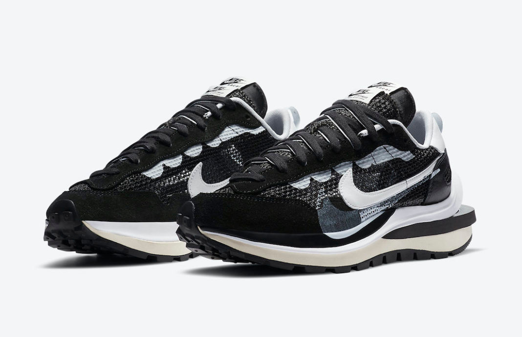 Sacai x Nike Vaporwaffle Black Summit White Pure Platinum CV1363-001 45175
