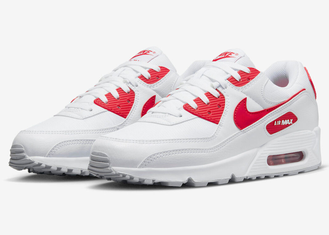 Nike Air Max 90 White University Red Grey Fog DX8966-100 47097
