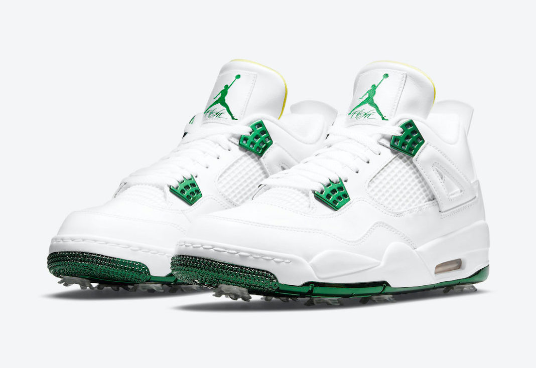 Air Jordan 4 Retro Golf Metallic Green Tour Yellow White CZ2439-100 13287