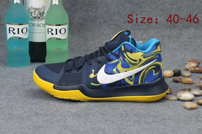 Nike Zoom Kyrie 3 EP Men Basketball Shoes Deep Blue Silver Yellow 31453